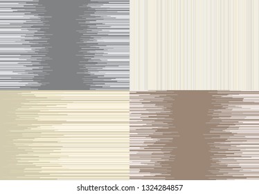 Set of four monochrome background with straight lines. Vector illustration.