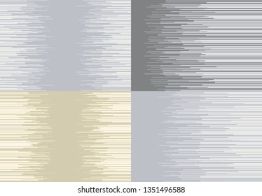 Set of four monochrome background with straight lines. Vector illustration.