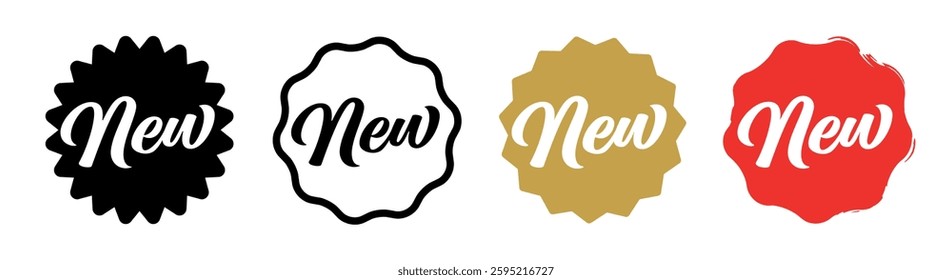 Set of four "New" icons