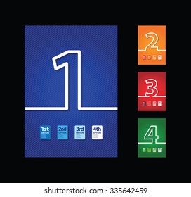 set of four number backgrounds