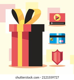 set of four online store items