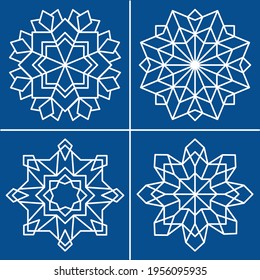 set of four oriental ornaments