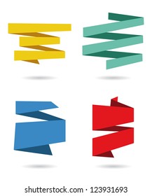 set of four origami paper labels