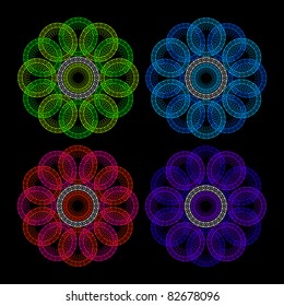 set of four ornament lace