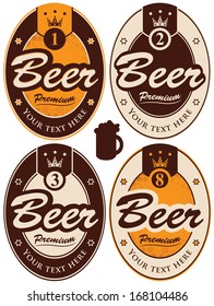 set of four oval labels for beer