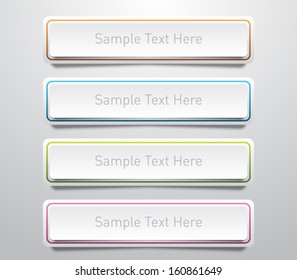 Conjunto de cuatro Anuncios de papel con líneas finas de color para diseño de negocios, infografías, opciones de números, presentación de pasos, informes, Sitios web o diseño de flujo de trabajo. Estilo limpio y moderno