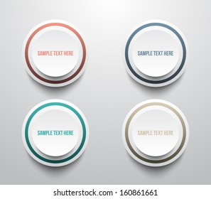 Set of four paper banners with color thin lines for business design, infographics, number options, step presentation, reports, websites or workflow layout. Clean and modern style