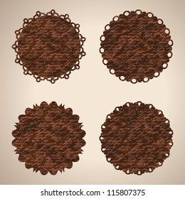 Set of four paper vintage labels. eps 10