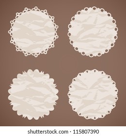 Set Of Four Paper Vintage Labels. Eps 10