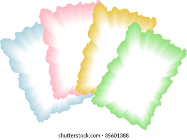 Set of four pastel frames with fancy edges