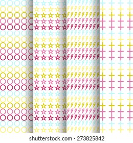 Set of four  patterns background each full-size vector