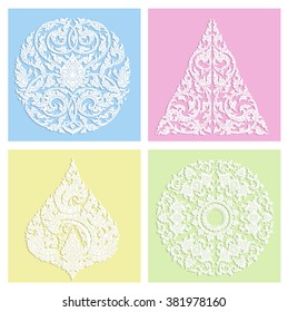 Set of four patterns and backgrounds