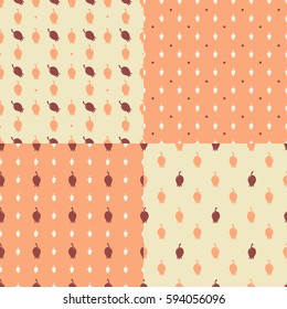 Set of four patterns with flower bells silhouettes.