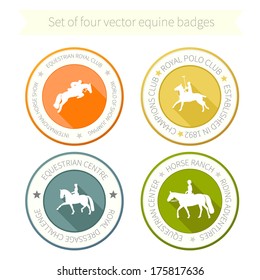 Set of four perfect equine badges 