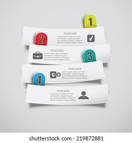 set of four pieces of paper with the numbers to write data