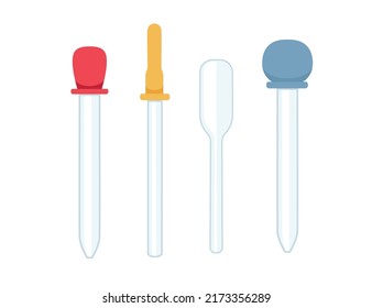 Set of four pipette vector illustration on white background