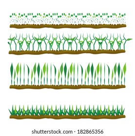 Set of four plant or leaf icons