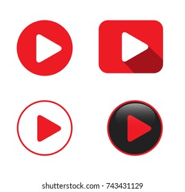 Set of Four Play Video Buttons Vector