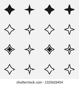 Set Four Point Stars Black White Stock Vector (Royalty Free) 1325626454 ...