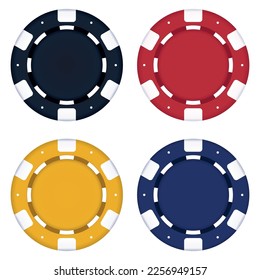 Set Of Four Poker Chips Vectorart