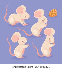 set of four pretty mouses