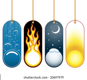 Set of four price tags templates - opposite (Vector)