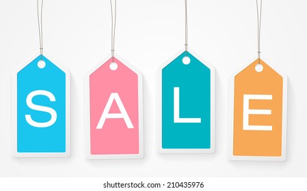 Set of four price tags - vector illustration