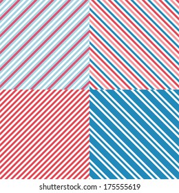 Set of four primitive retro striped backgrounds