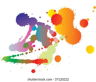 Set Four Rainbowcolored Ink Splats Stock Vector (Royalty Free) 37120222 ...