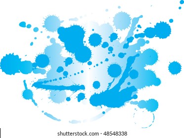 set of four rainbow-colored ink splats