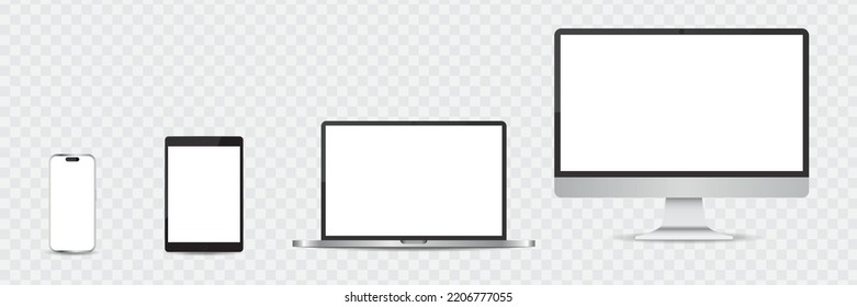 Grupo de cuatro dispositivos realistas de simulación