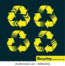 Set of four recycle icons
