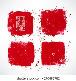 Set with four red stroke backgrounds. hand-drawn illustration