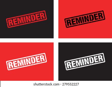 a set of four reminder stamps
