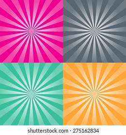 Set of four retro background vector illustration