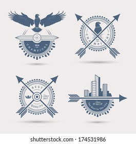 Set of four retro badges. EPS10.