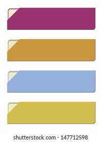 The set of four retro blank buttons / The corner tag retro button set / The retro button