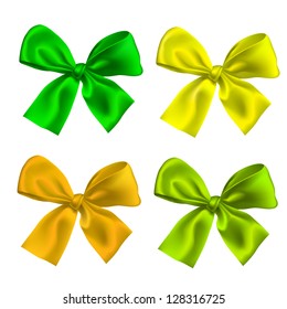 Set of four ribbon Bow ties isolated