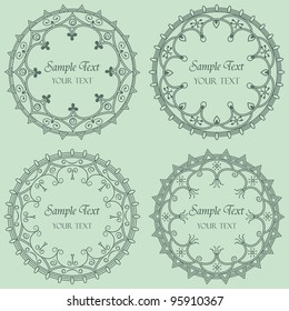 set of four round frame