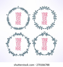 set and four round natural frames - 2