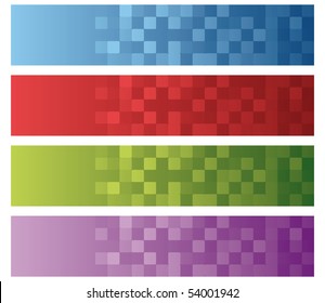 set of four rounded squares texture for headers or footers