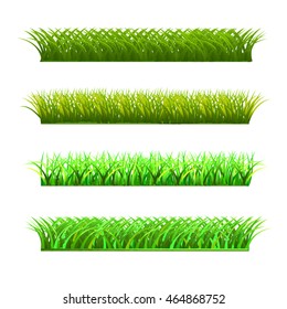 set of four rows of fresh grass