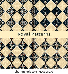 set of four royal patterns