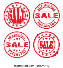 set of four rubber stamp with text "sale" inside,vector illustration
