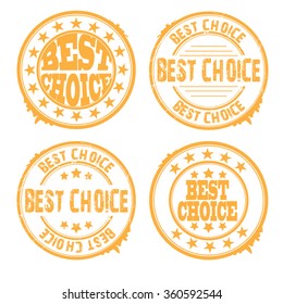 set of four rubber stamp with text "best choice" inside,vector illustration