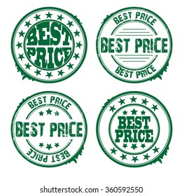 set of four rubber stamp with text "best price" inside,vector illustration