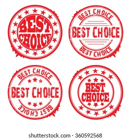 set of four rubber stamp with text "best choice" inside,vector illustration