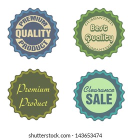 Set of four sale stickers isolated on a white background