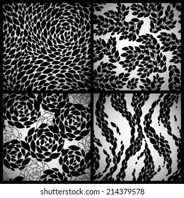 Set of four seamless abstract backgrounds 