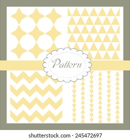 Set of four seamless abstract geometric pattern. 